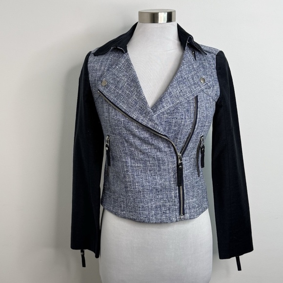 Burberry Blue Label Moto Jacket Blue Navy Blue Women's Size 38 US 6 - Picture 1 of 14
